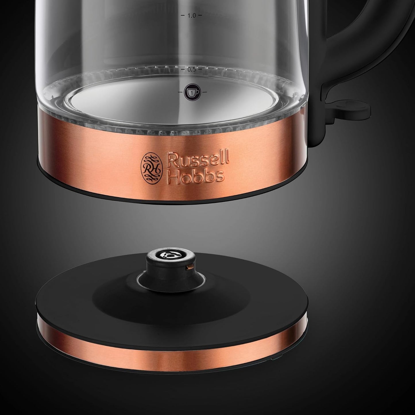 1.7 L Copper Russell Hobbs Brooklyn Glass Kettle RHK172