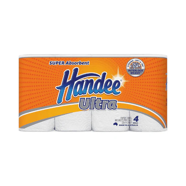 Pack of 24 Rolls Handee Ultra White Paper Towel