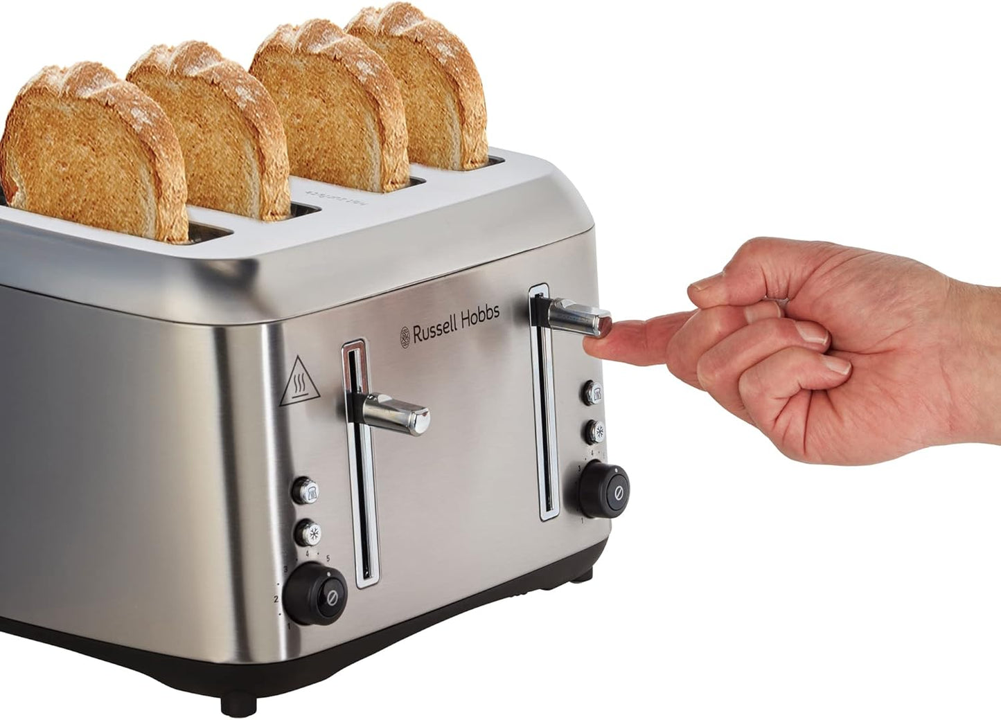 Russell Hobbs Stainless Steel Addison RHT514BRU 4 Slice Toaster Brushed