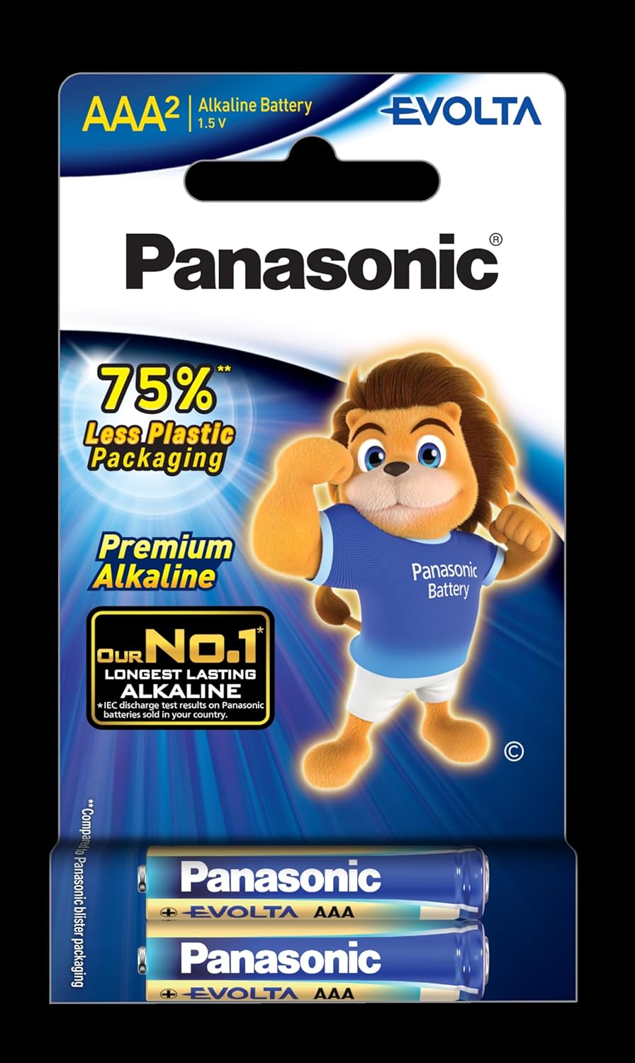 Panasonic Alkaline Batteries Evolta AAA Premium Pack of 2