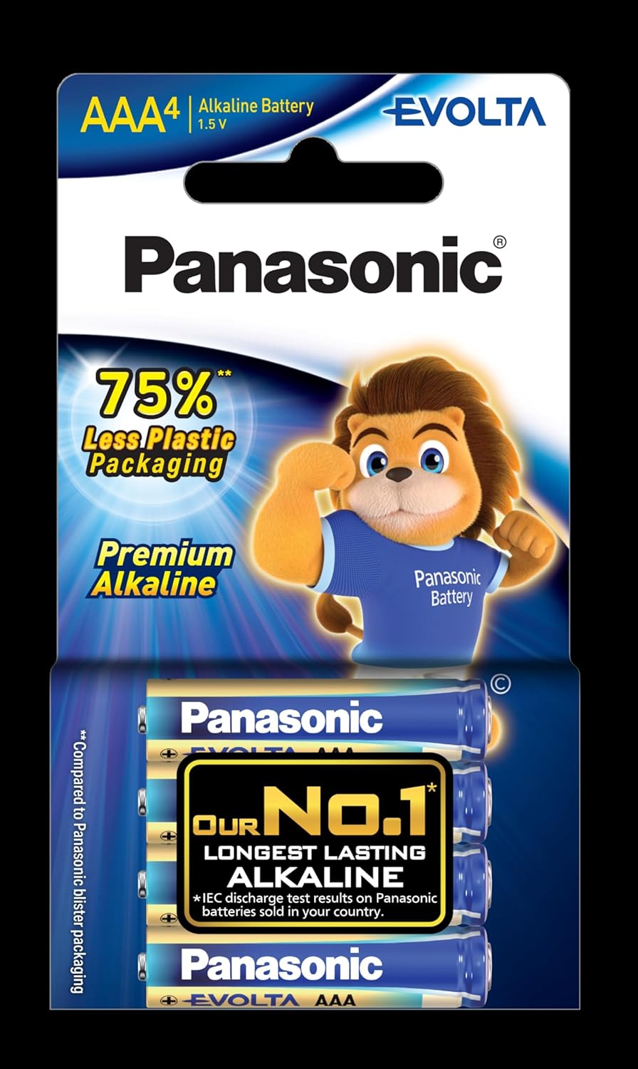 Panasonic Alkaline Batteries Evolta AAA Premium Pack of 4