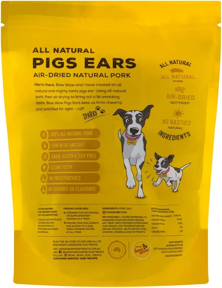 Bow Wow Pigs 10 Pack Perfect Chews for Large Dogs Ears Dog Treats