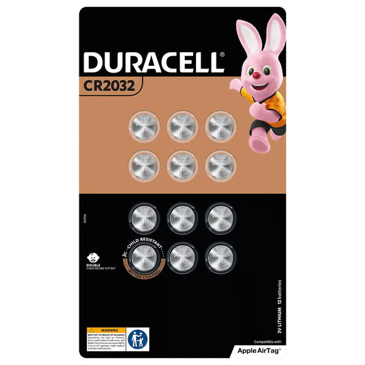 Duracell CR2032 3V Lithium Coin Batteries Leak-Resistant 12 Count