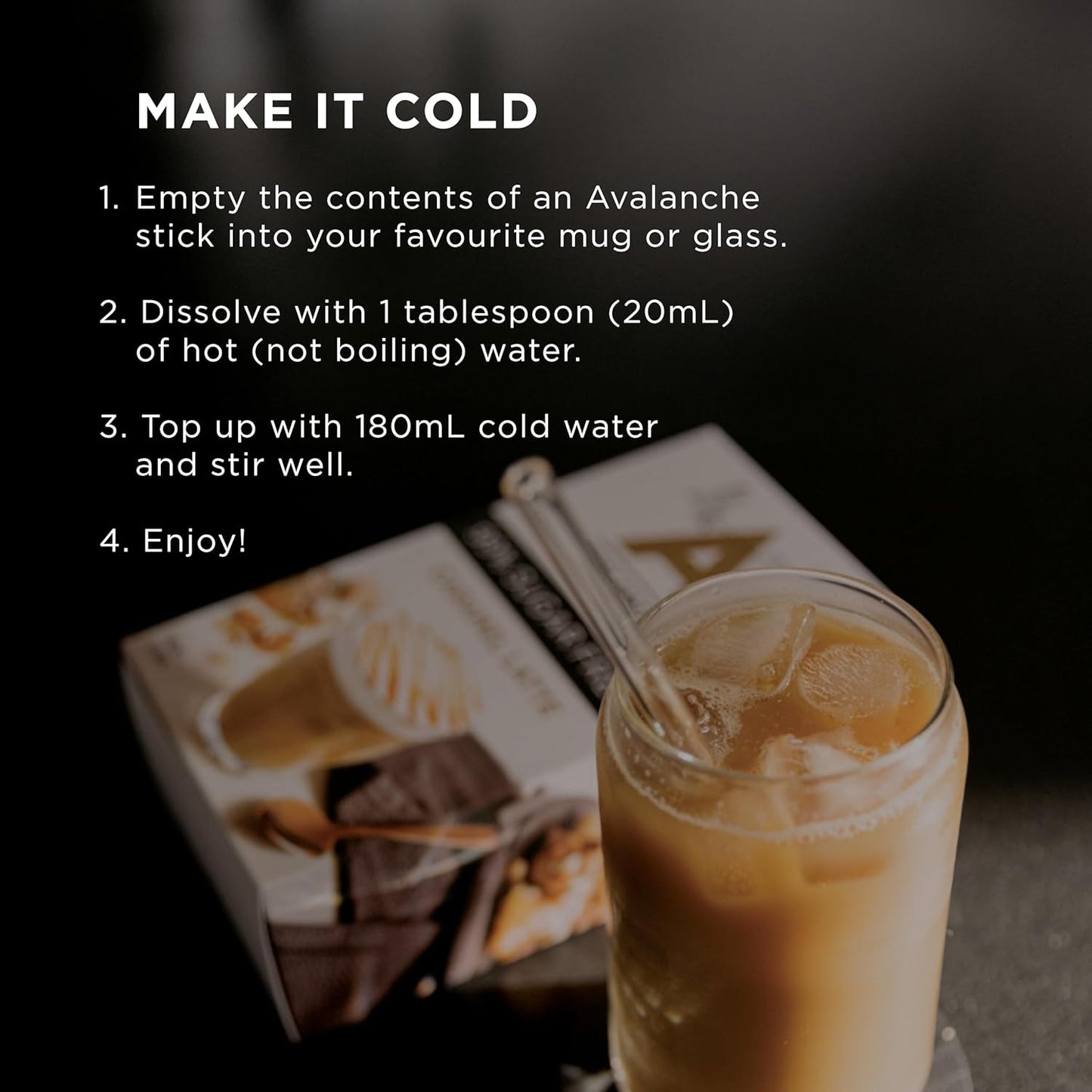 Avalanche 99% 10 Coffee Sticks 200 g Sugar Free Vanilla Chai Latte