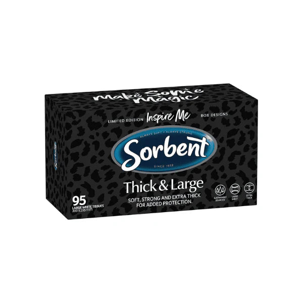 Sorbent White Thick and Large 12 Boxes X 95 Sheets Tissue