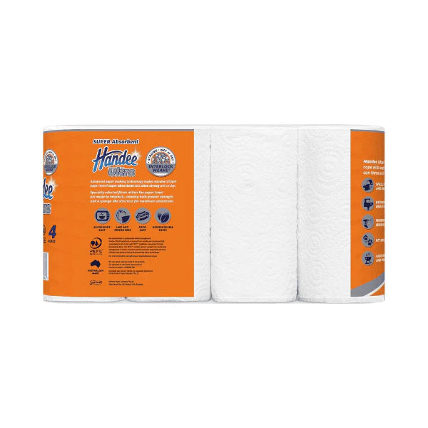 Pack of 24 Rolls Handee Ultra White Paper Towel