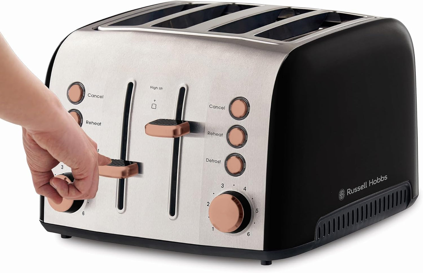 Russell Hobbs Slice Brooklyn Toaster RHT94COP Extra Wide 4 Slice Brooklyn Toaster