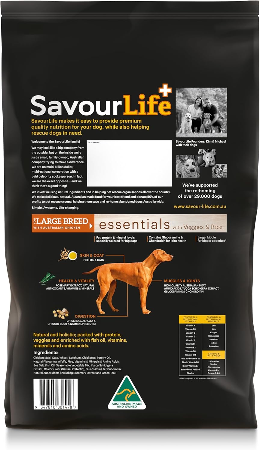 SavourLife Dog Food 15kg Essentials Chicken Large Breed Adult