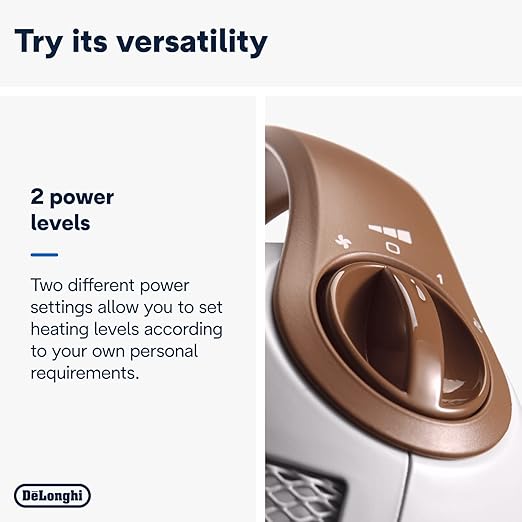 De'Longhi Capsule Fan Heater 1800W Portable Ceramic Desk Heater with Anti Frost Ivory White