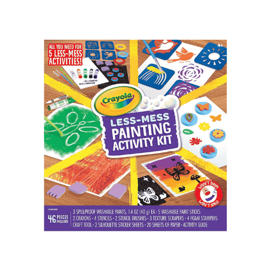 Crayola Less Mess 46pc Activity Kit Engaging Painting Fun for Young Artists