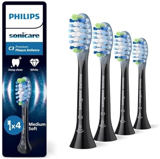 Philips Sonicare HX9044/88 C3 Premium Plaque Defense Brush Heads Black 4 Pack