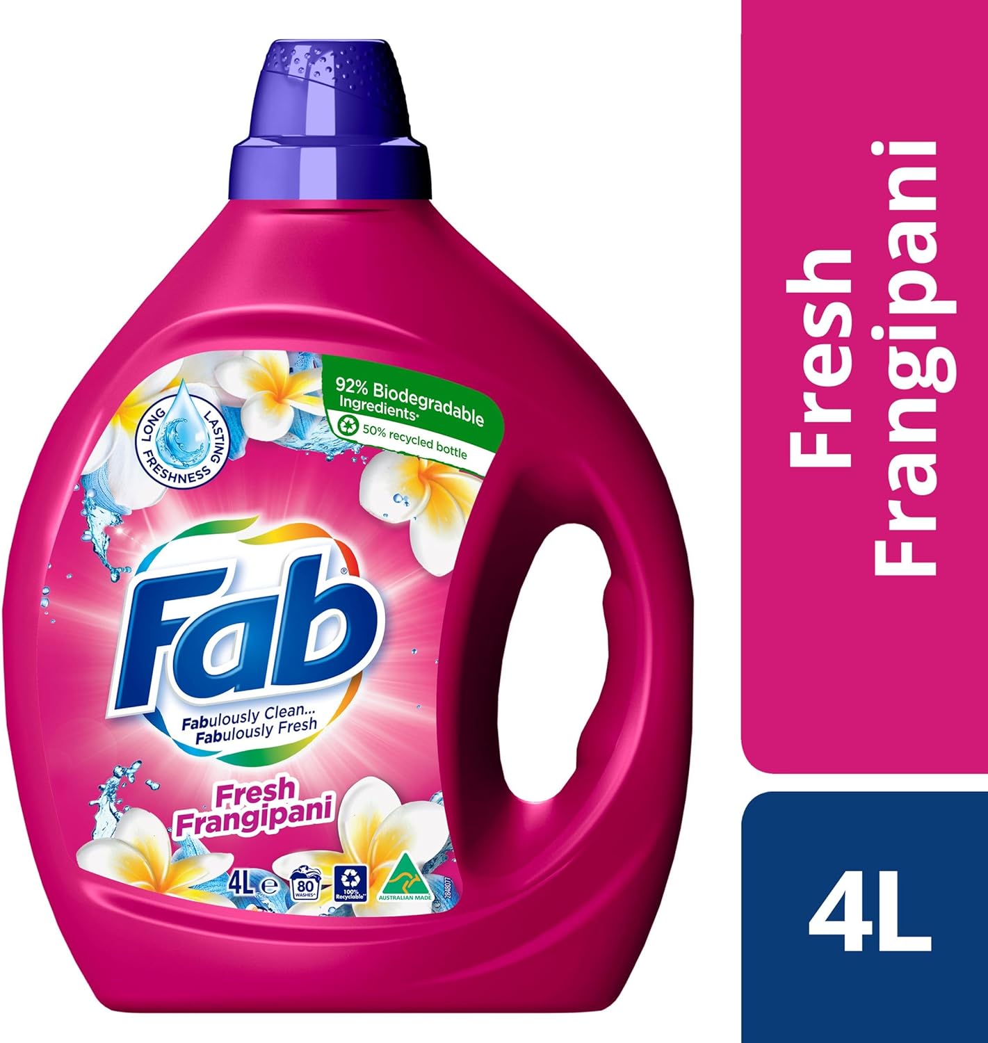 Fab Fresh Frangipani Front and Top Loader 4L Liquid Laundry Detergent