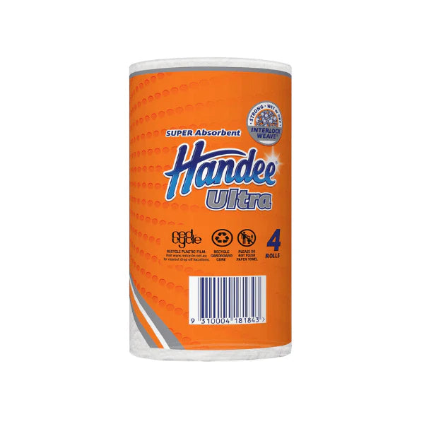 Handee Ultra Double Length 2-Ply Pack of 3 White Paper Towel Roll