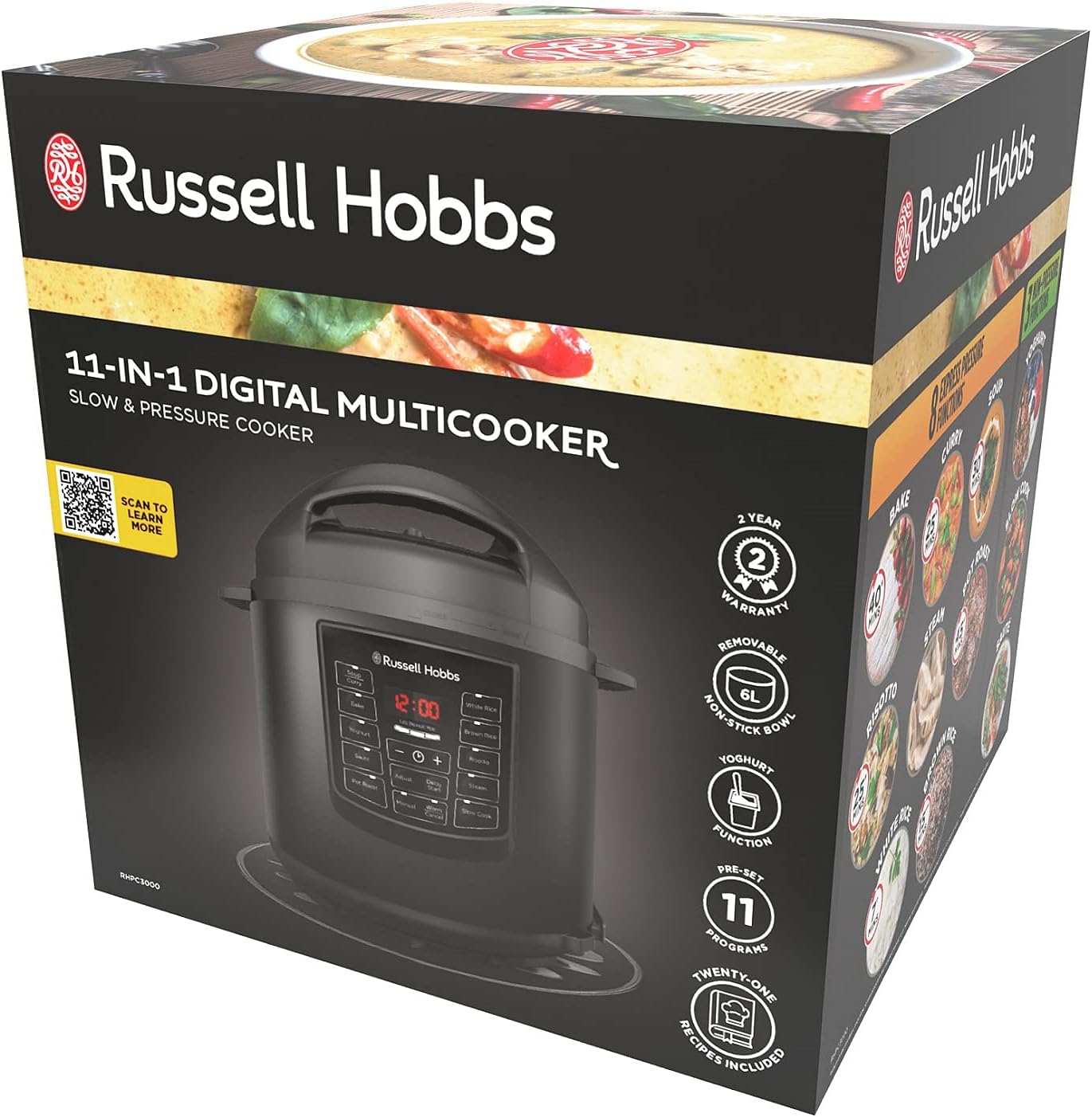 Russell Hobbs  Matte Black 11-in-1 Digital Multicooker 6L