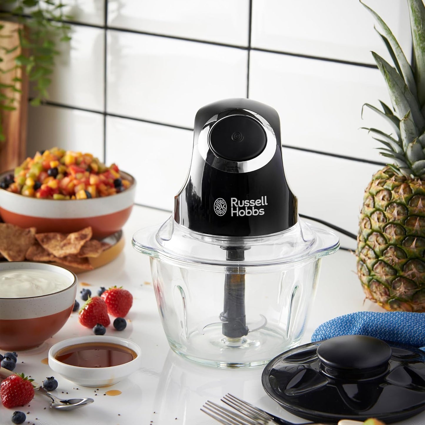 Russell Hobbs Matte Black RHMFP5BLK Mini Chopper Stainless Steel 1L