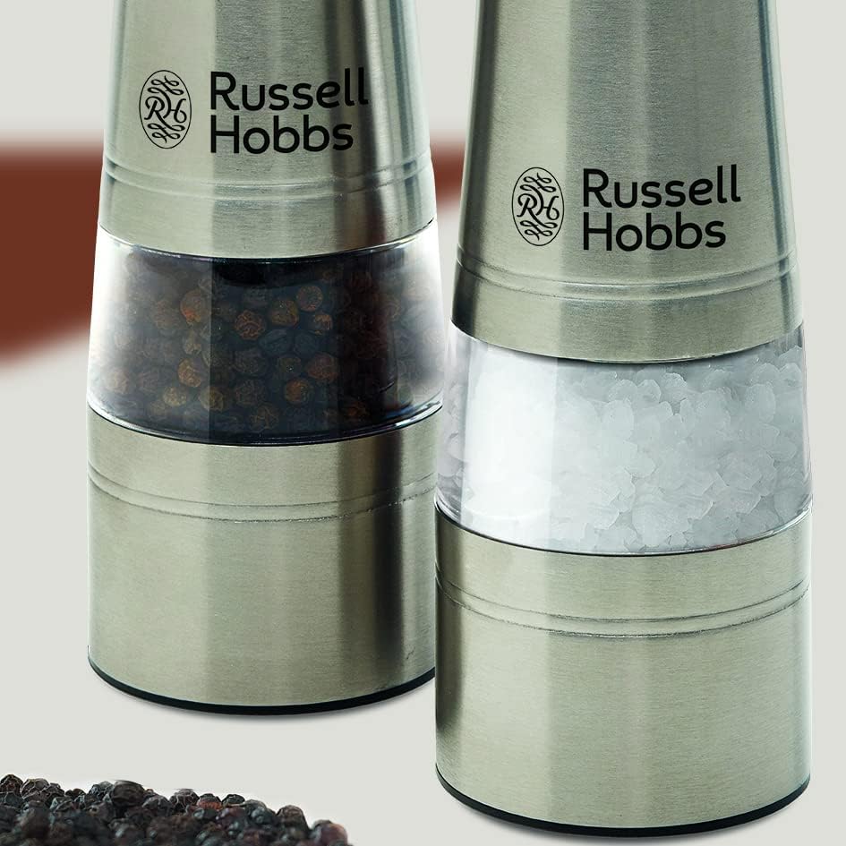 Russell Hobbs Electric Grinders Silver RHPK4000 Salt And Pepper Mills