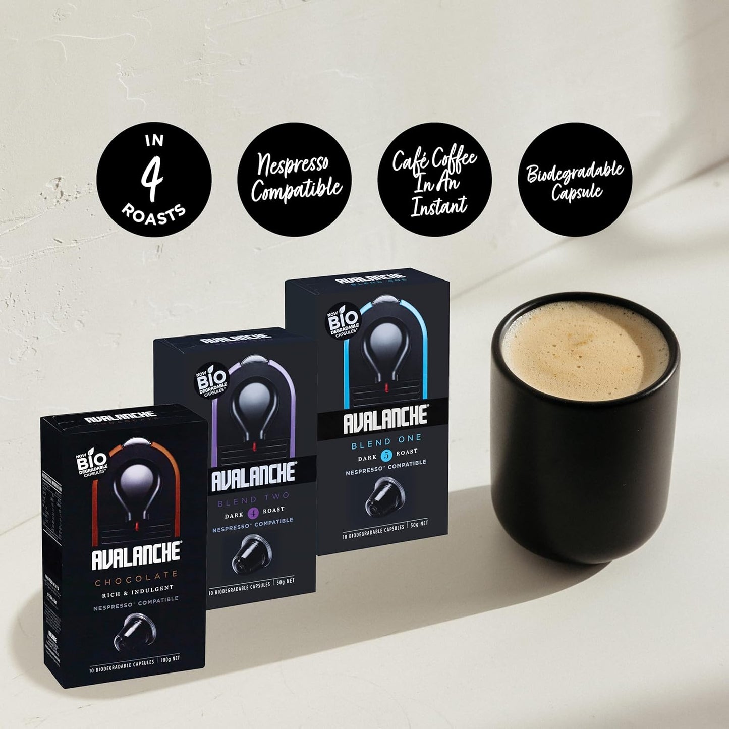 Avalanche Blend  Coffee Capsules One Dark Roast 10 Pack of 6