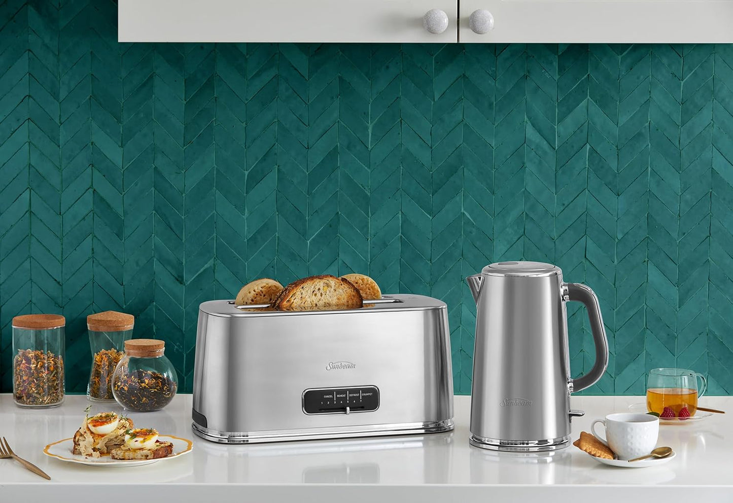 Sunbeam Brushed Stainless Steel  Arise Long Slot 4-Slice Toaster TAM5003SS