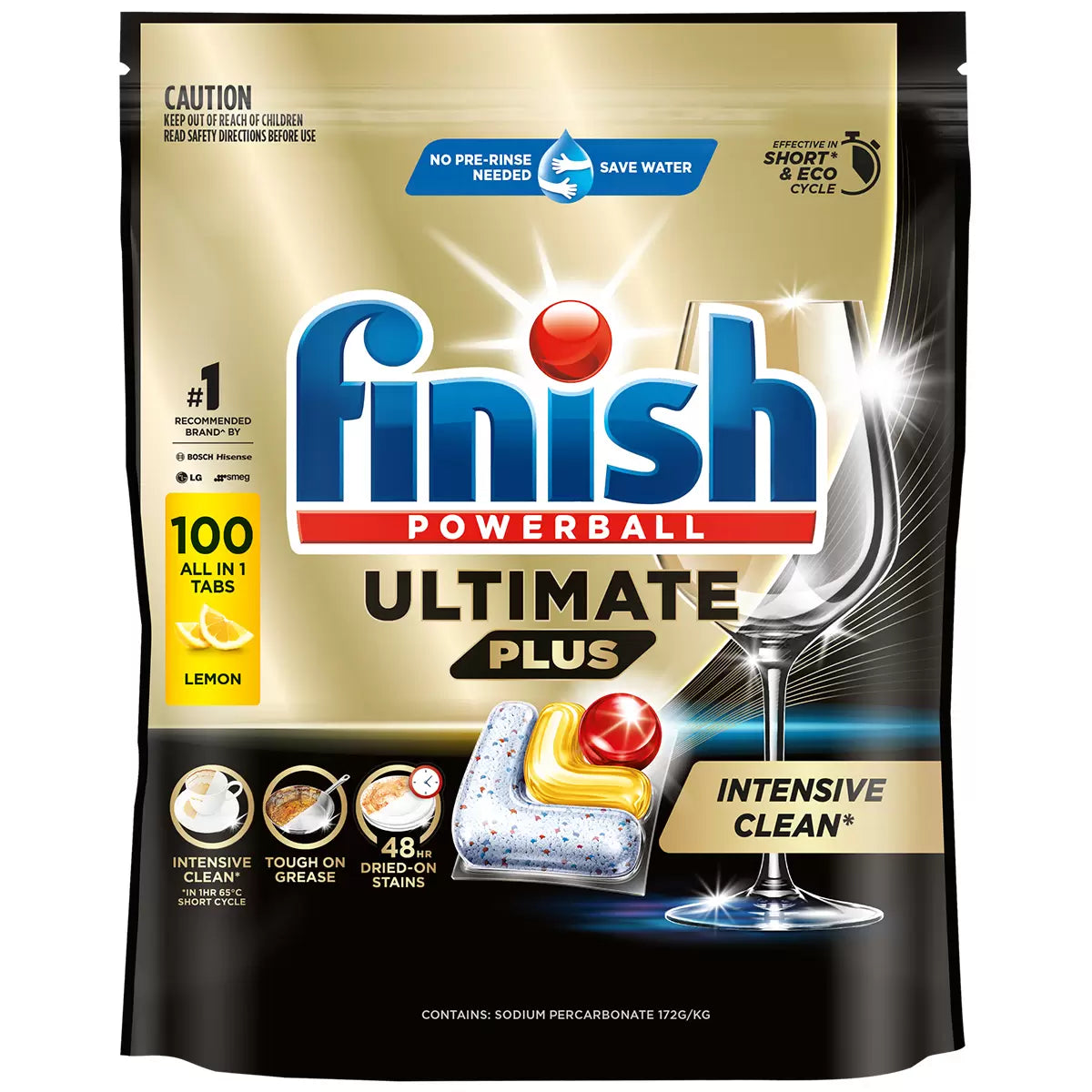 Finish Powerball Ultimate Plus Lemon Dishwasher Tablets 100 Count