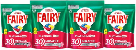 Fairy Platinum Plus Dishwasher Tablets Bulk Pack 168 Tablets 42 Tablets x 4 Packs