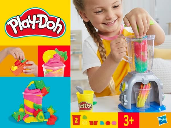 Play-Doh Swirlin' Smoothies Blender Playset – Kids Kitchen Toy for 3+