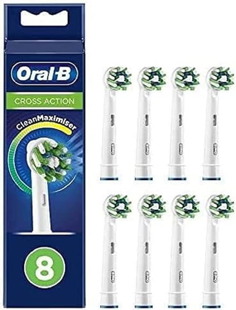 Oral-B CrossAction Toothbrush Head Refills 8 Pack Replacement Brush Heads