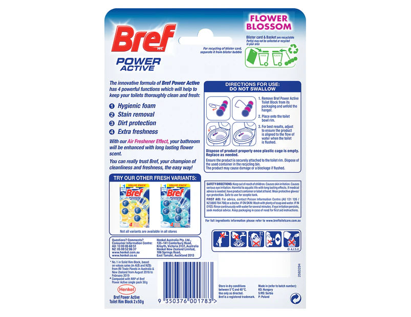 Bref Power Active Toilet Cages Flower Blossom 2 x 2pk  50g