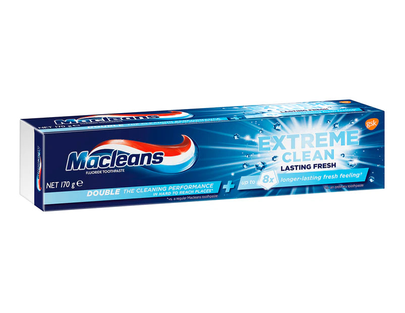 Macleans Extreme Clean Lasting Fresh Fluoride Toothpaste 3 x 170g