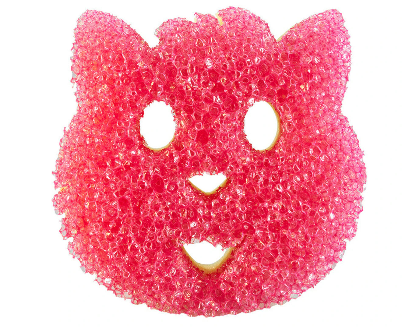 Scrub Daddy Dual-Sided Scrub Mummy Scrubber & Sponge - 3 x Pink & Yellow Cat