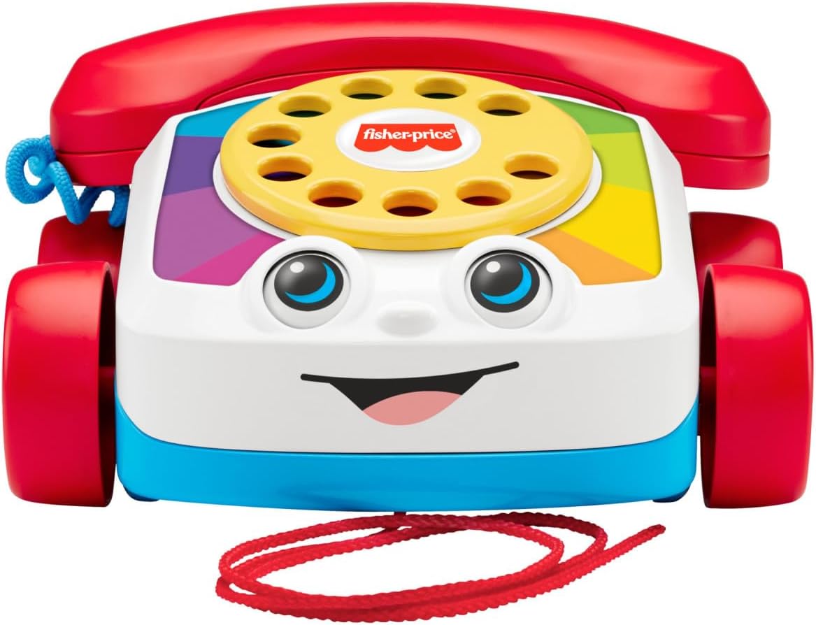 Fisher-Price Chatter Telephone Pull Toy with Rotary Dial and Wheels