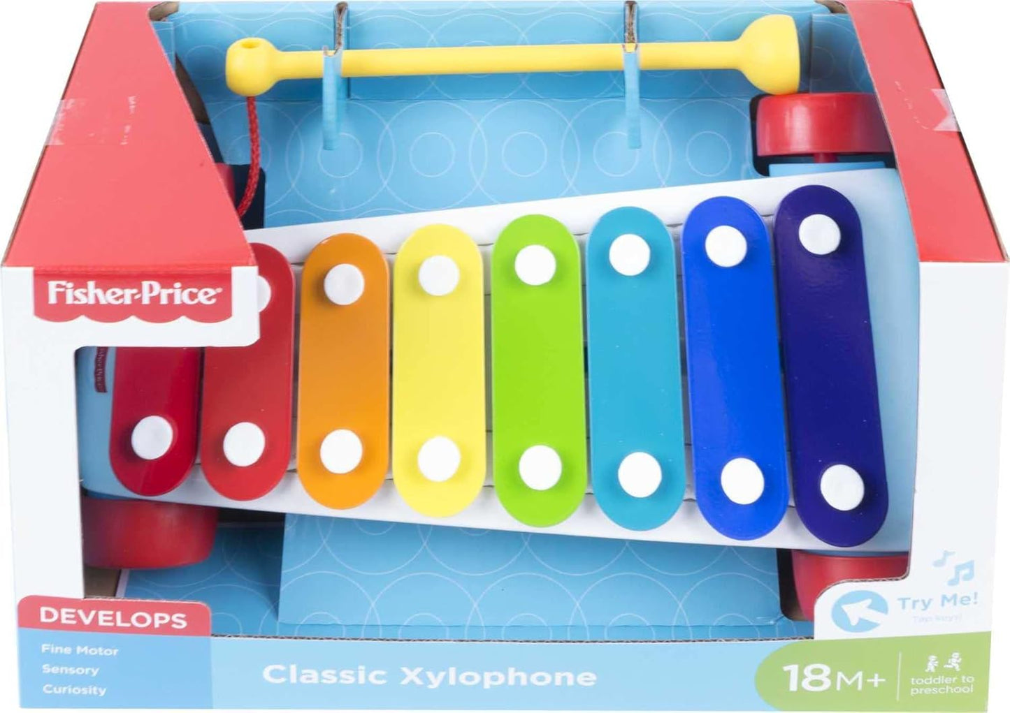 Fisher-Price Classic Xylophone Pull Toy with Mallet and Wheels