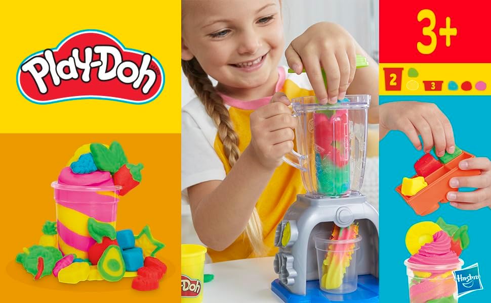 Play-Doh Swirlin' Smoothies Blender Playset – Kids Kitchen Toy for 3+