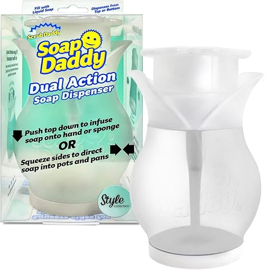 Scrub Daddy Soap Daddy Stylish Countertop Soap Dispenser with Dual Control