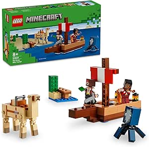 LEGO® Minecraft The Pirate Ship Voyage 21259 Set with Pirate Boat, Squid, Camel, and Pirates for Ages 8+