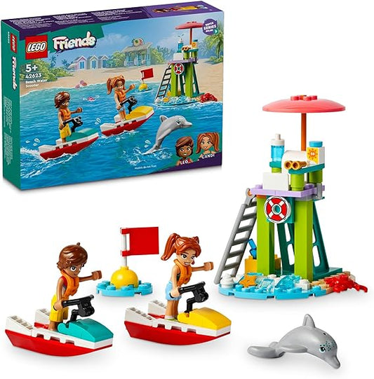 LEGO® Friends Beach Water Scooter 42623 Lifeguard Set with Mini Dolls and Dolphin for Kids 5+