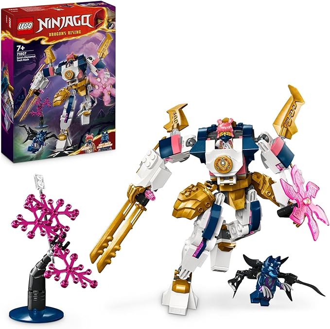 LEGO® NINJAGO Sora's Tech Mech 71807 Set with Sora Minifigure for Kids 7+ Adventure Build