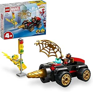 LEGO® Spidey Drill Spinner 10792 Spider-Man Vehicle Set with 2 Minifigures for Kids 4+