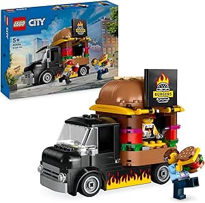 LEGO® City Burger Van 60404 Food Truck Set for Kids 5+ with Vendor Minifigure Included