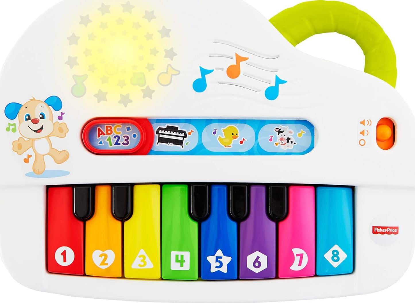 Fisher-Price Laugh & Learn Light-Up Piano: Portable Toy with Music, Animal Sounds & Learning for Infants & Toddlers