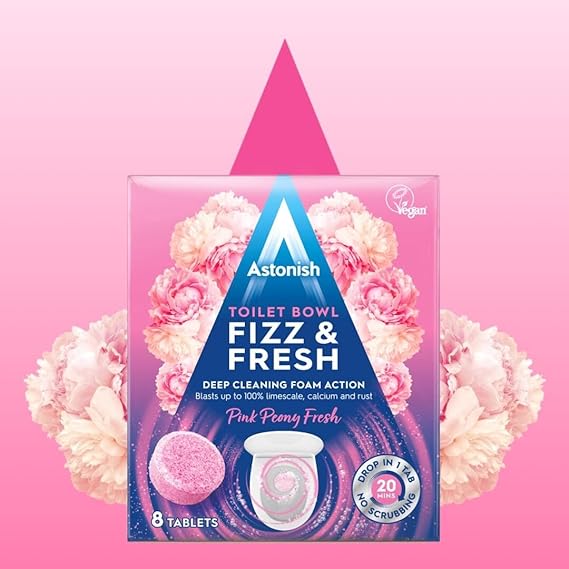 Astonish Pink Fizz and Peony Toilet Bowl Tablets( 8 Piece)