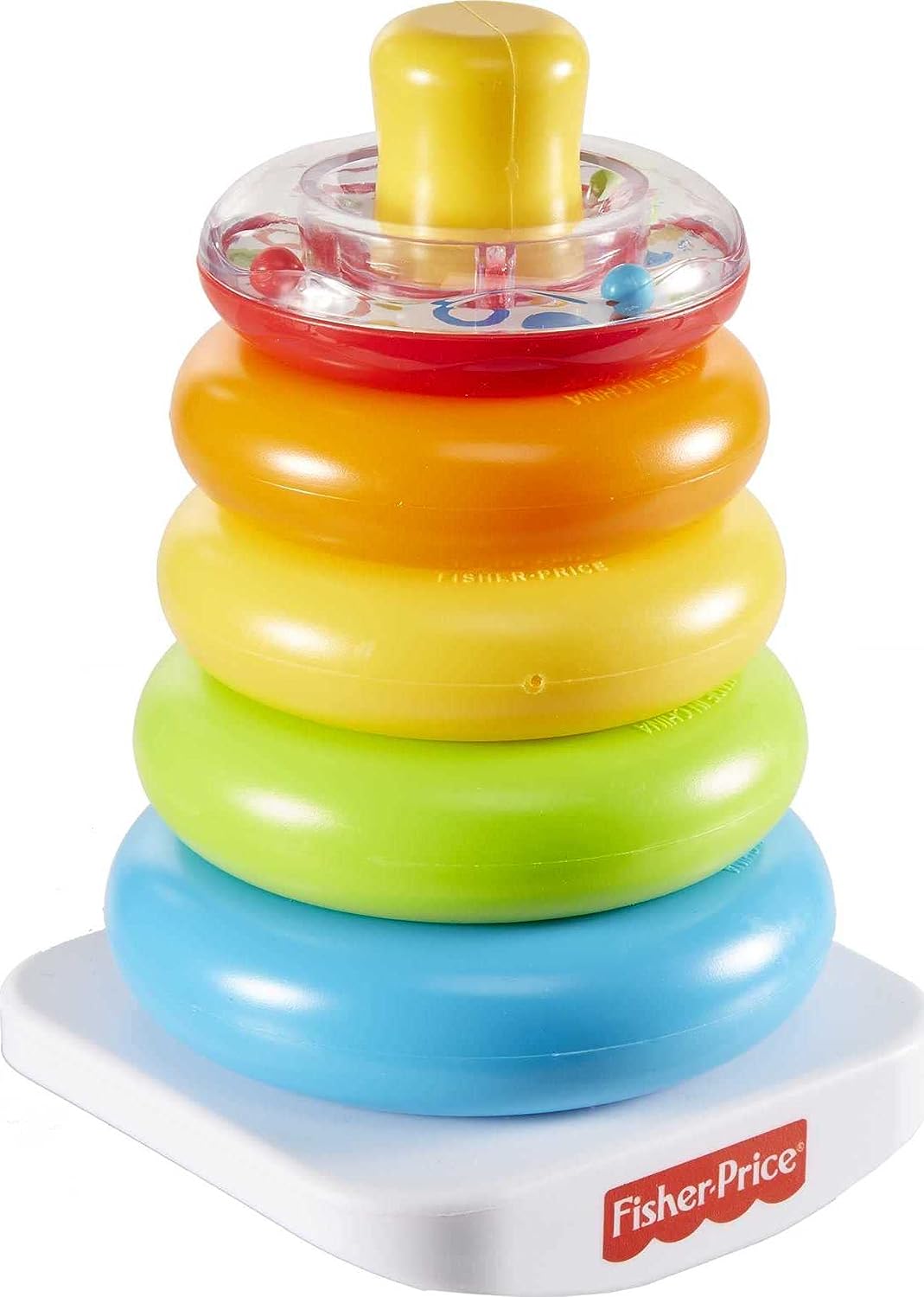 Fisher-Price Rock-a-Stack – Baby Stacking Toy with Roly-Poly Base and 5 Colorful Rings