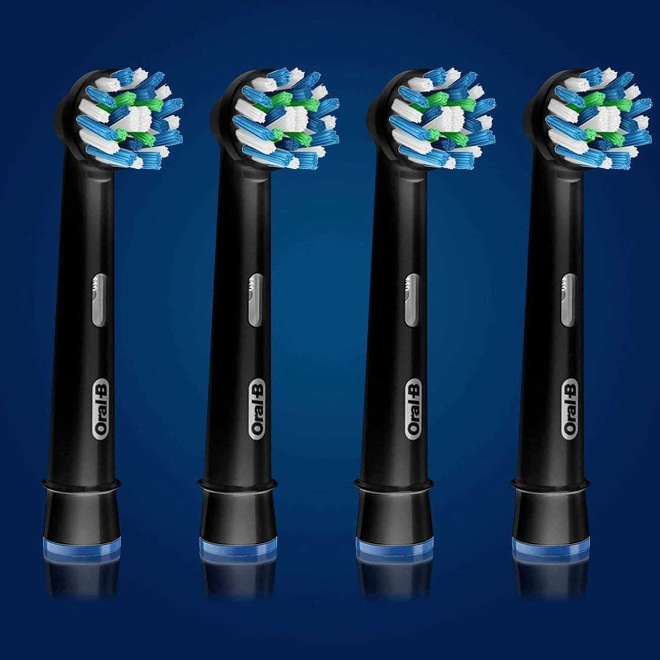 Oral-B CrossAction Toothbrush Heads Black Refill Pack 4 Count