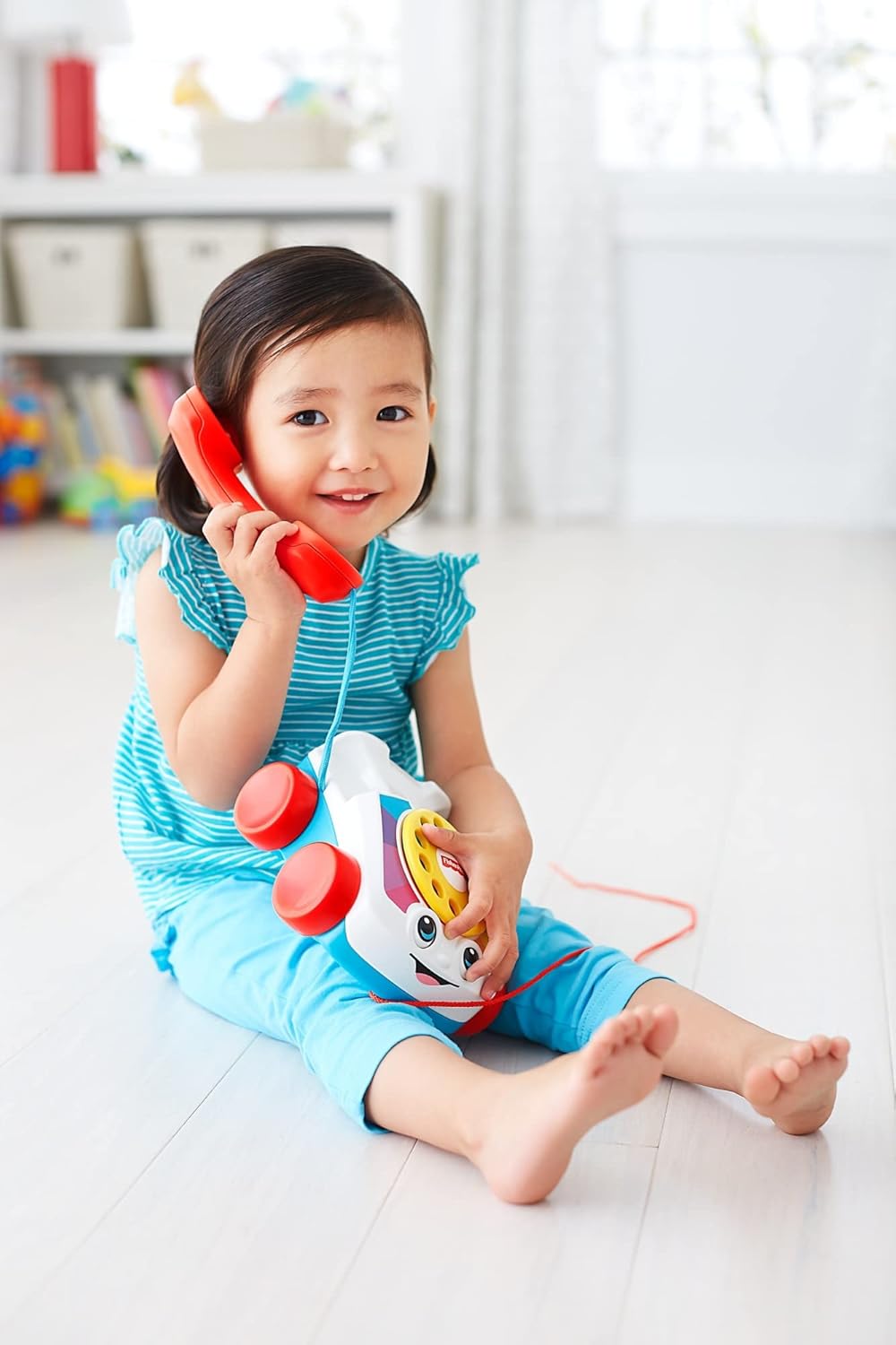 Fisher-Price Chatter Telephone Pull Toy with Rotary Dial and Wheels