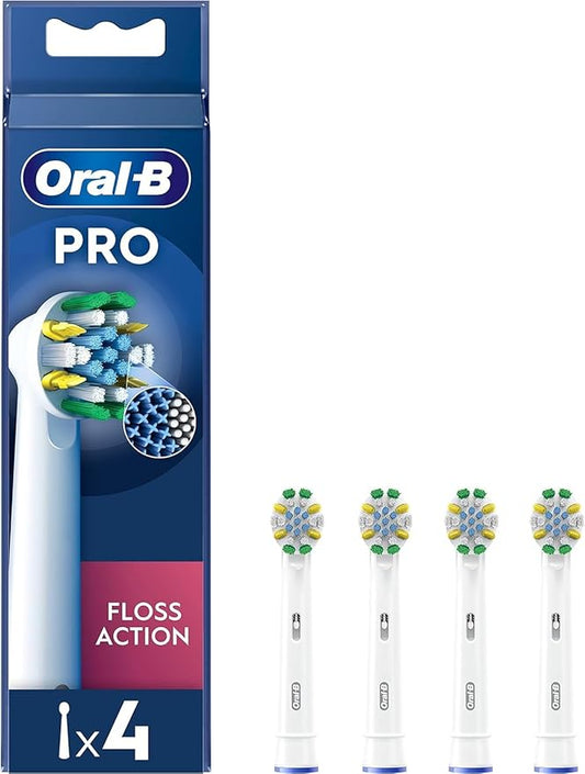 Oral-B Pro Floss Action Electric Toothbrush Replacement Heads, White 4 Pack
