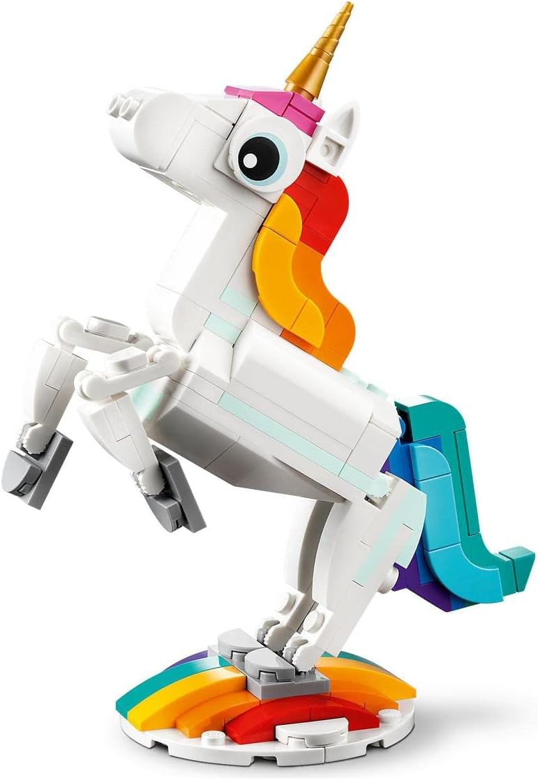 LEGO® Creator 31140 Magical Unicorn Set: Build Unicorn, Seahorse, & Peacock for Kids 7+