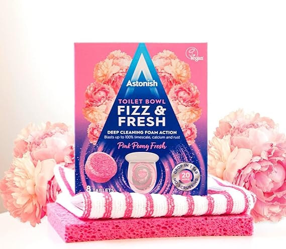 Astonish Pink Fizz and Peony Toilet Bowl Tablets( 8 Piece)