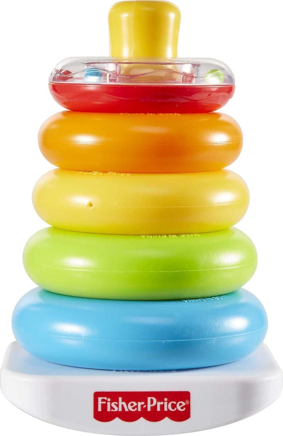 Fisher-Price Rock-a-Stack – Baby Stacking Toy with Roly-Poly Base and 5 Colorful Rings