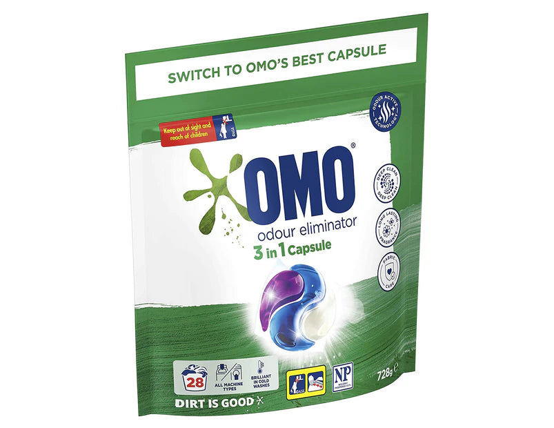 OMO Odour Eliminator 3-in-1 Detergent Capsules 3 x 28pk