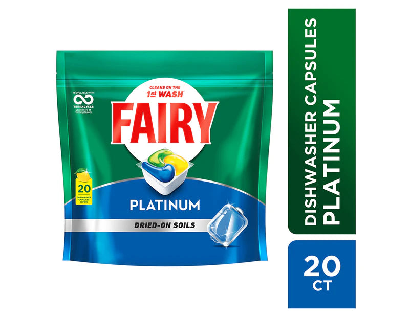 Fairy Platinum All In One Dishwasher Caps Lemon 5 x 20pk