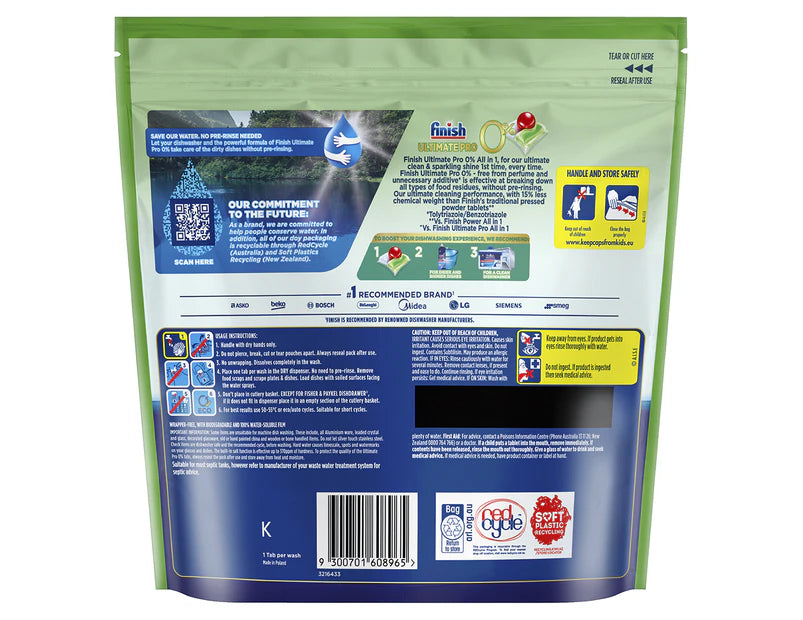 Finish Powerball Ultimate Pro 0% Dishwashing Tablets 7 x 17pk